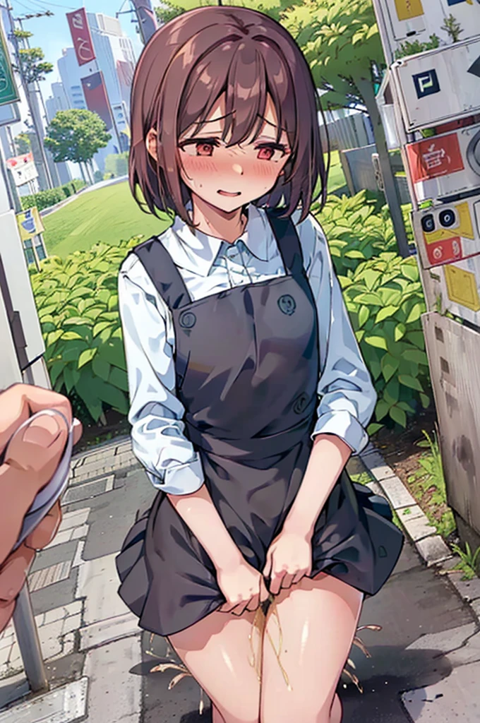 (8K, ultra-detailed, best quality, anatomically perfect body), (full body), (small breast:1.3), shiny skin, (Various girls), bladder full tank, (have to pee:1.1), (urge to pee:1.4), (only one person peeing self:1.1), peeing on the bottle pressed against my crotch, Pee flowing in the thighs, (very desperate to pee:1.2), (takes to bathroom), (waiting for bathroom with line of girls in queue), standing, (Each one has a different maxi pinafore dress:1.4), petticoat, (Each one has a different long boots:1.1), (Each one has a different hair), (knees together and feet apart:1.3), (Rub each other's thighs:1.3), (leaning backward:1.3), one hand between legs, skirt lift front, (holding the crotch:1.4), (stroking own abdomen:0.9), (stroking one's own thighs:1.1), (orgasm:1.25), (blush:1.4), (embarrassment1.6), (impatience:1.3), (flustered:1.3), (fidgeting around), (flowing sweat), (erotic body twist:1.2), (panting:1.4), (breathless:1.3), (parted lips:0.7), (refreshing:1.2), (Dazed:1.1), (Sexual excitement), (looking away), (crisis:1.4), (from side:0.7), (from below:0.9), (dramatic angle:1.3),