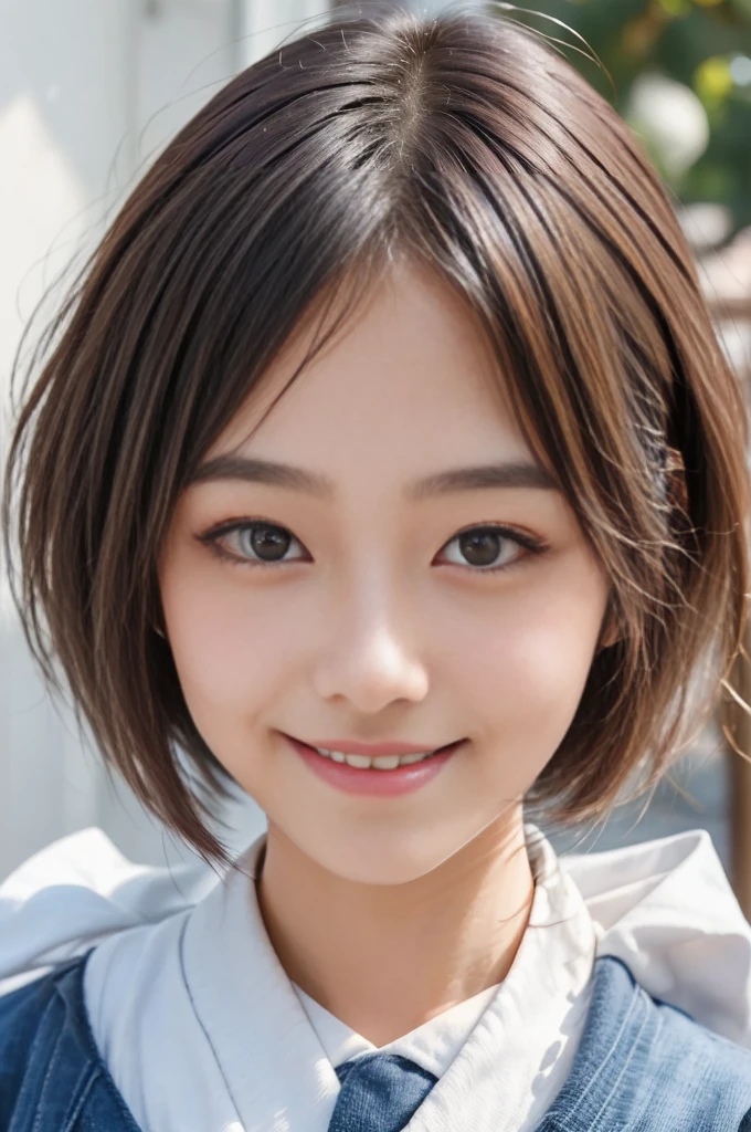 (Highest quality、4K、masterpiece:1.3), Surreal, Ultra detailed face, Detailed lips, Detailed eyes, double eyelid, break,
1girl, solo, Cute Japanese girl, , short hair, break,
realistic Japanese cute, girl,18 years old, long hair, smile,(scrawny:weight1.5), break,