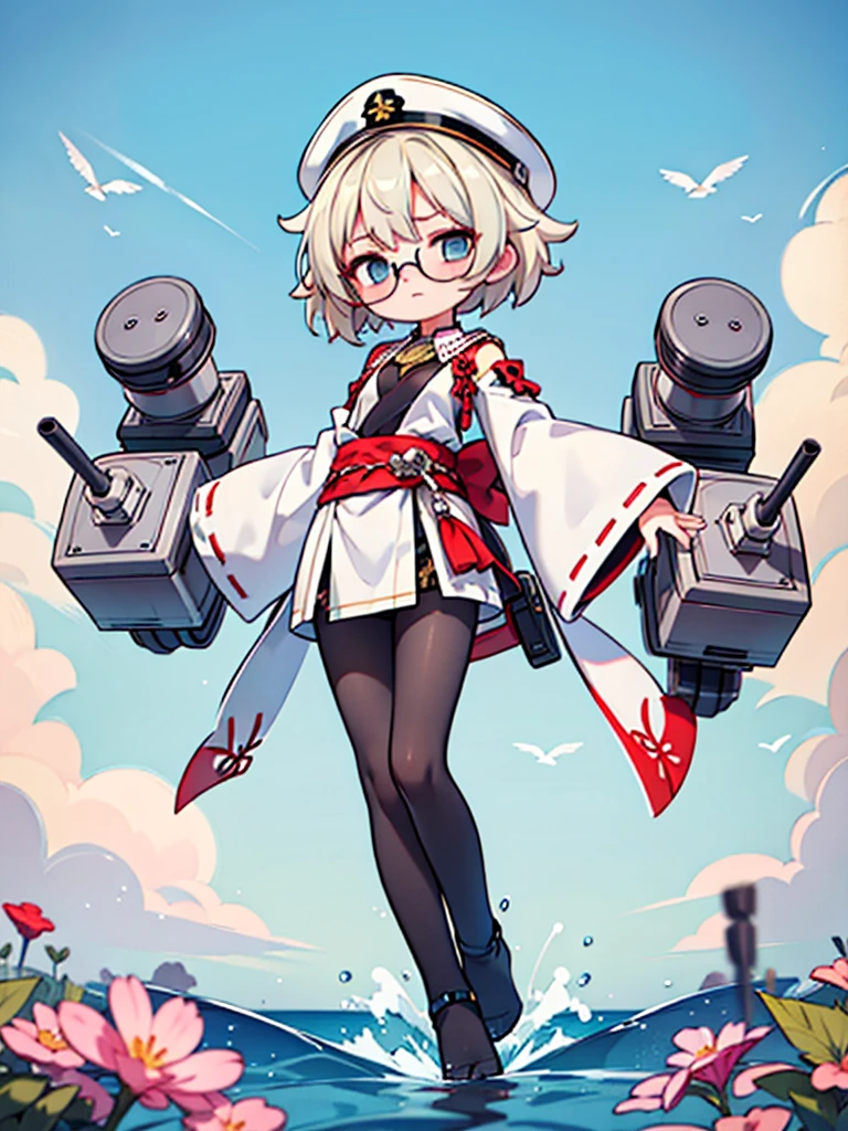 Be red in the face， exteriors， In the daytime， simple backgound， blue-sky， Rippled hair， Skysky， Lori， The expression is cute，Small short legs，pantiess，nabel，Skirt bottom，look from down，Candid camera,Crop top with an open belly