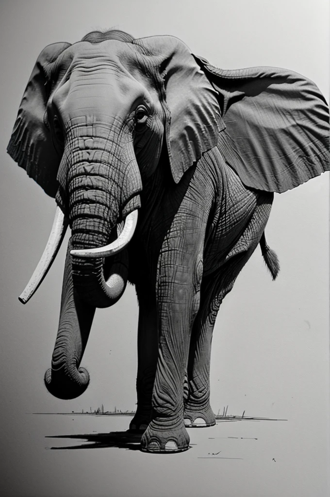 Draw a thinest elephant