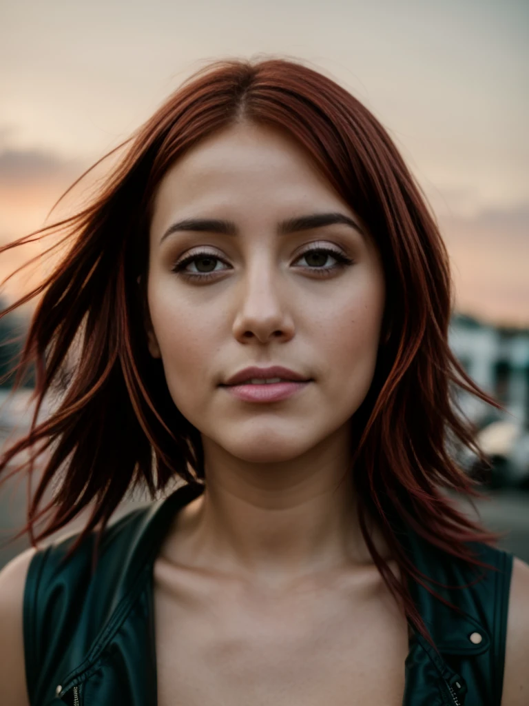 Cinematic, realistic, close-up, cinematic documentary of a 22-year-old woman with vibrant red short hair and eyes the hue of twilight, embracing the lively spirit of New Orleans, Louisiana, the cityâs music and history resonating with her adventurous heart, shot with a Canon EOS R. She has Scottish roots. Tomboy style. Black clothes.
Sage green.
