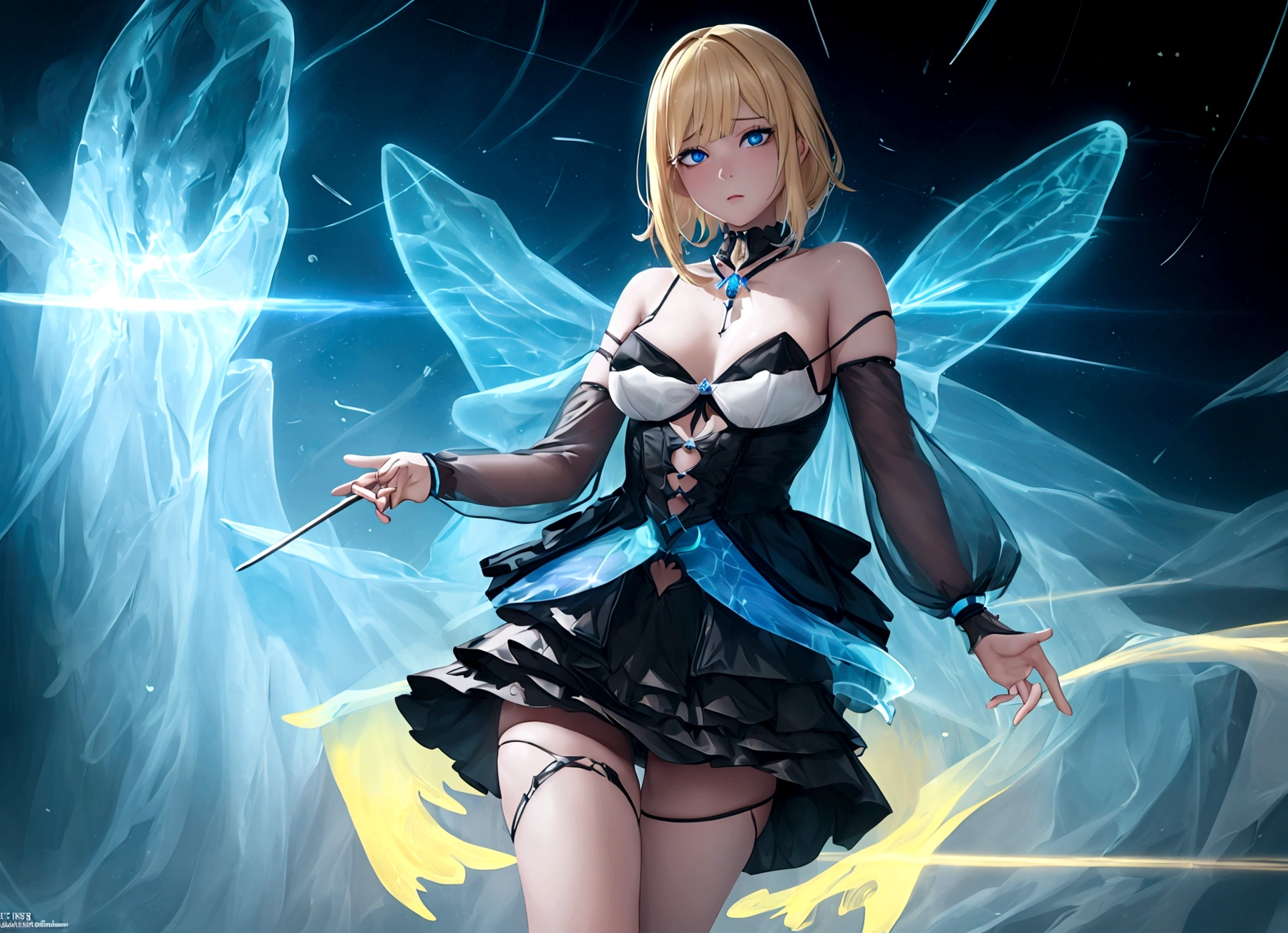masterpiece, Fashion Model, The body is glamorous、, camisole, mini skirt、Knee-high , Positano colours, Completely in frame, whole body, whole body, Beautiful anime waifu style man, Ultra-detailed realistic painting, Luminism, Art by Kahn Griffith and Vadim Kashin Concept Art, 8K resolution, Fractal isometric details Bioluminescence , complicatedly detailed , Cinematic, trending on art station Isometric Centered hyper Realistic cover photo awesome full color, Grainy, Realistic, complicated, Hit definition , Cinematic, Bold, Vibrant, amazing, Super high quality model、Blonde、Blue eyes