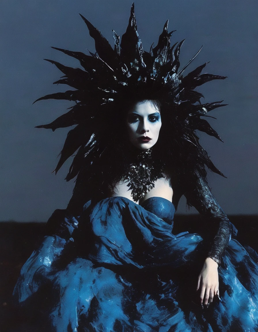 (master part, best quality), 1senhora, standing alone, (lo gothic), dreamcatcher, vampyre, short black hair, loose waves, blue colored eyes, ,fluffly, (HG giger, art by hermann nitsch, Beksinski, Dariusz Zawadzki, giger, zdzislaw beksinski), bed-in, candles, traverser, body skinny, moon light, black jersey, natta, smoke billowing