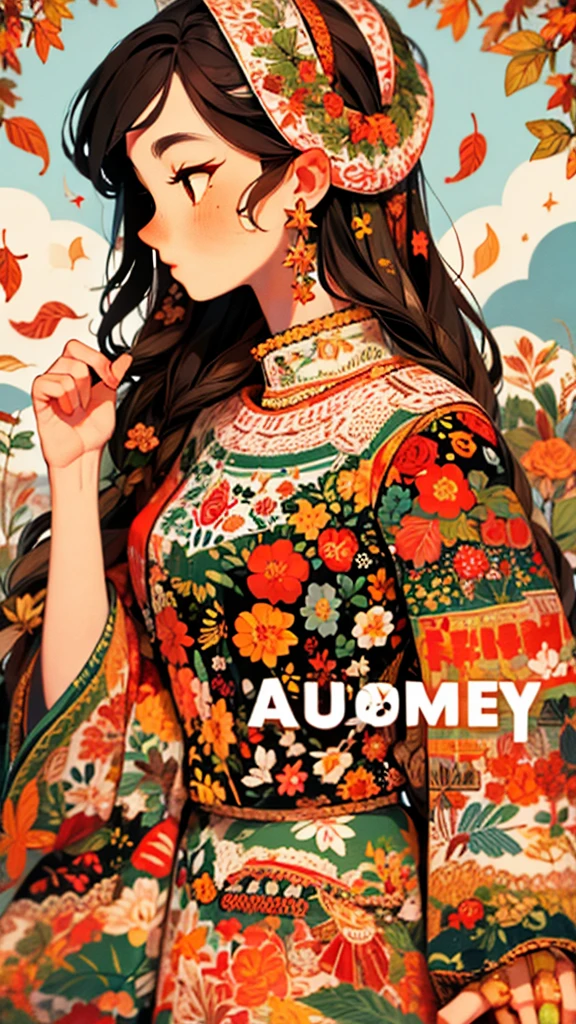 illustration autumn leaves fruit harvest fallen leaves