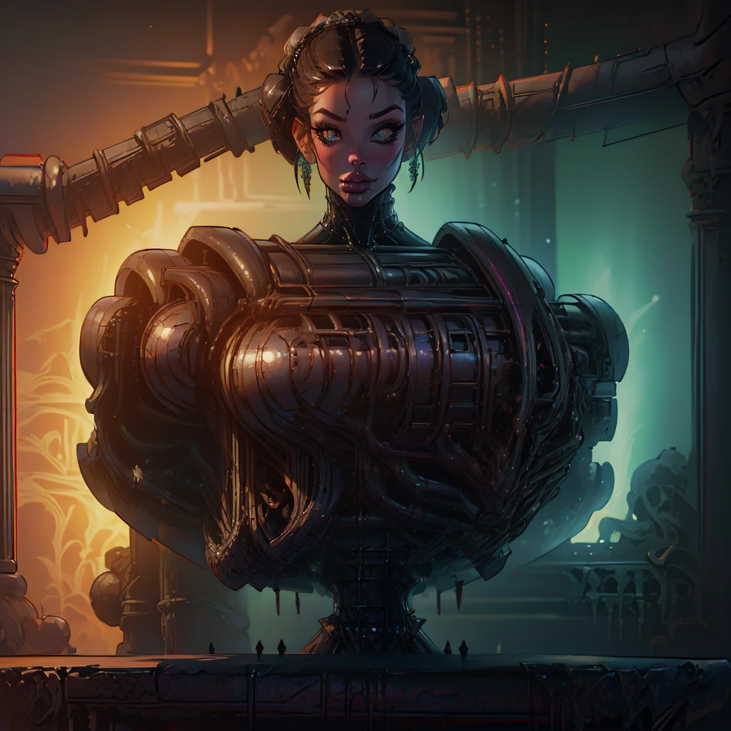 a military <lora:dieselpunkai_v10:1> woman is eating a award winning pizza with sucuk, feta, peparoni, souce hollandaise, paprica, in a futuristic postapocalyptic location, with cyber implants, with robot bodypart replacements, hires, extra sharp, best quality, cinematic
