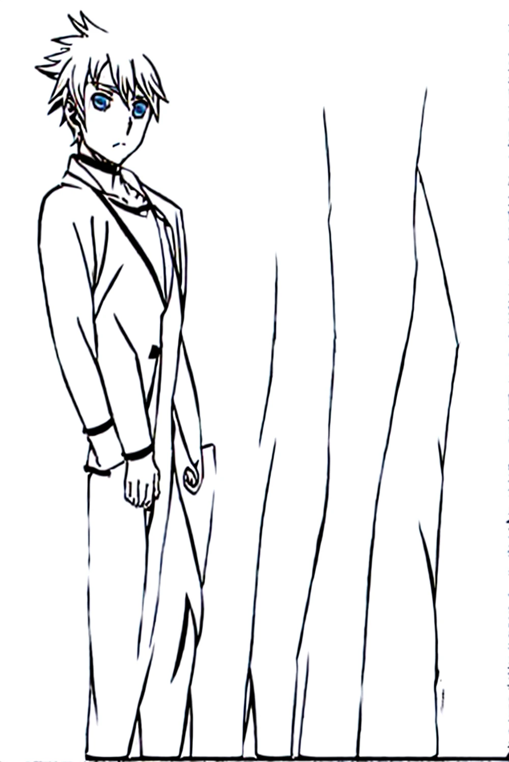 anime boy, sude view