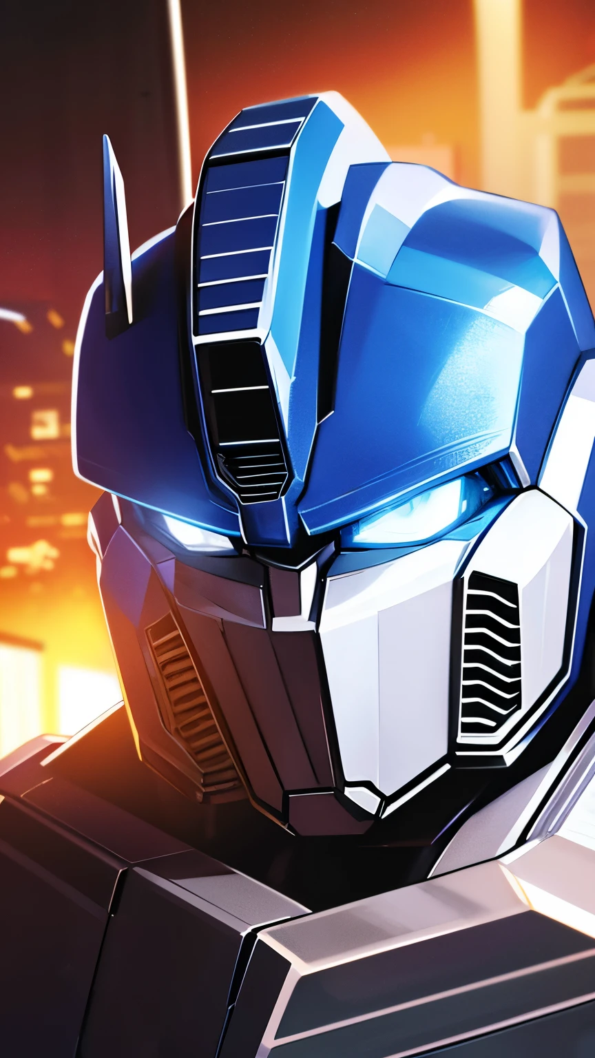 optimus prime, 1boy, autobot, blue eyes, clenched hands, full body, holding gun, running, mecha, robot, science fiction, solo, straight-on, best quality, 8k, highres, masterpiece, ultra-detailed, realistic, photorealistic, photo-realistic, HDR, UHD, studio lighting, ultra-fine painting, sharp focus, physically-based rendering, extreme detail description, professional, vivid colors, bokeh