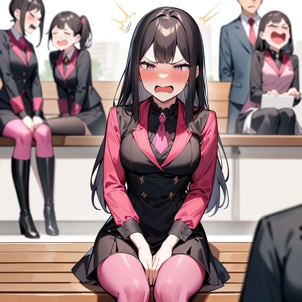 36-year-old female teacher、Torn Suit、Embarrassed、Beauty、The crowd stares、despair、Exposed、Restraints、pubic hair、People with Japan black hair、Watery eye、classroom