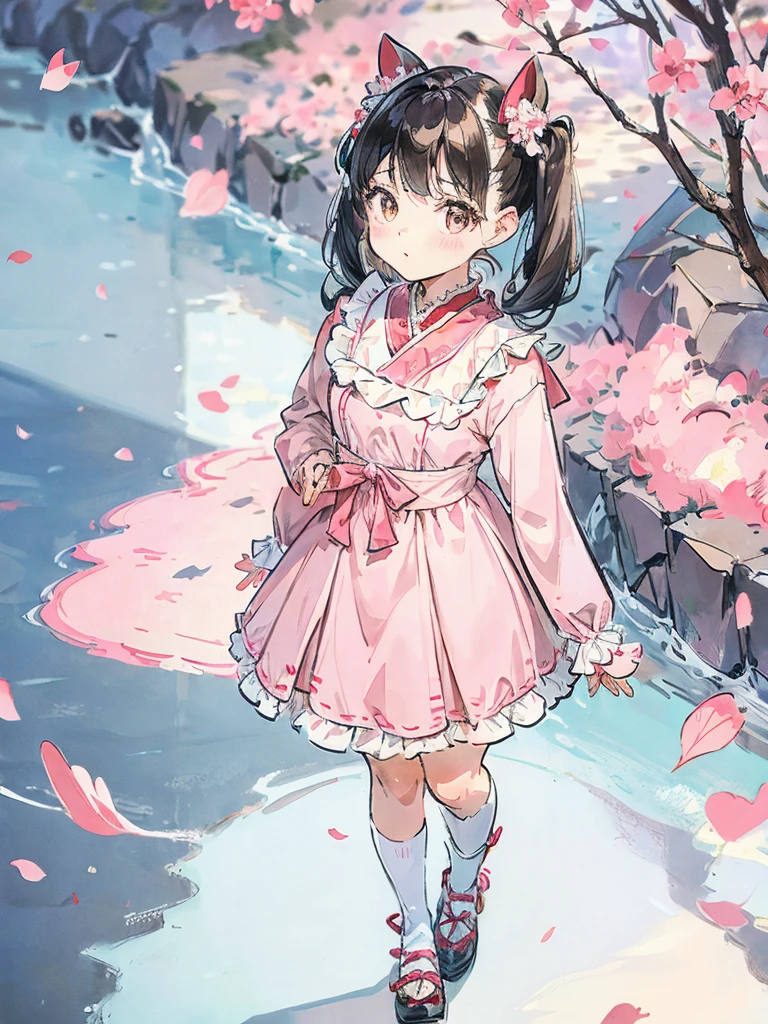 girl,
lolita clothes,half up pigtails hair style, kawaii, full body