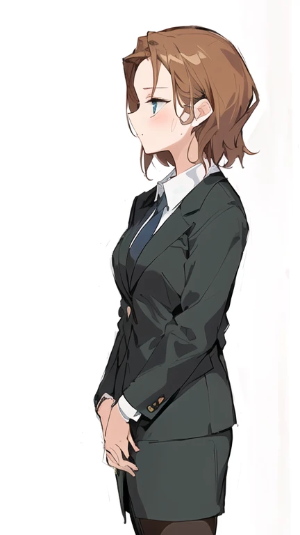 anime - style image of a woman Wearing a suit and tie, girl Wearing a suit, Girl in a suit, Strictly comply, Strictly comply, Actress 👀 :8, Wearing a serious suit, Digital Rendering, Actress, Wearing a suit, Wearing a suit, galgame style, female anime character