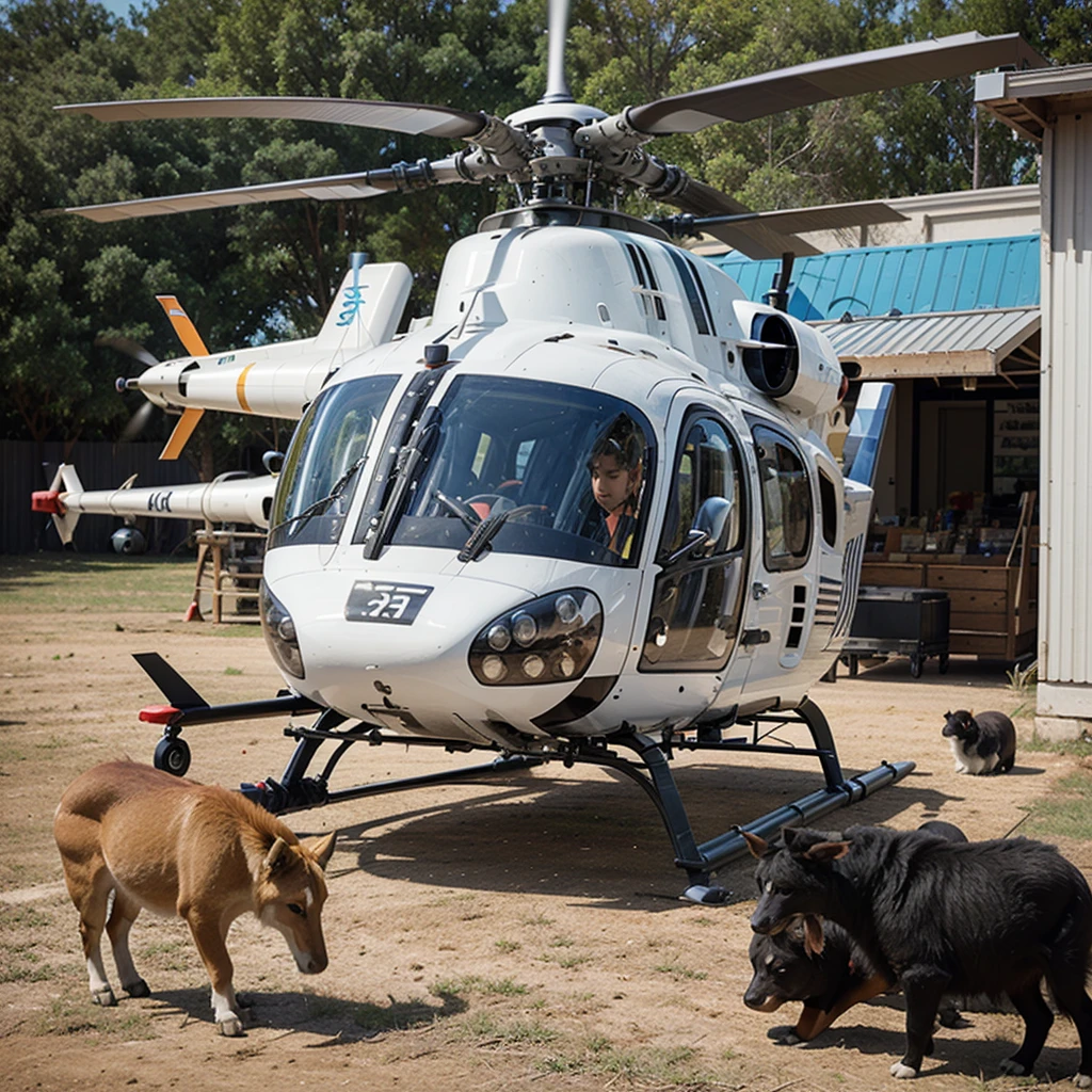 Design a helicopter to transport and collect animals. 