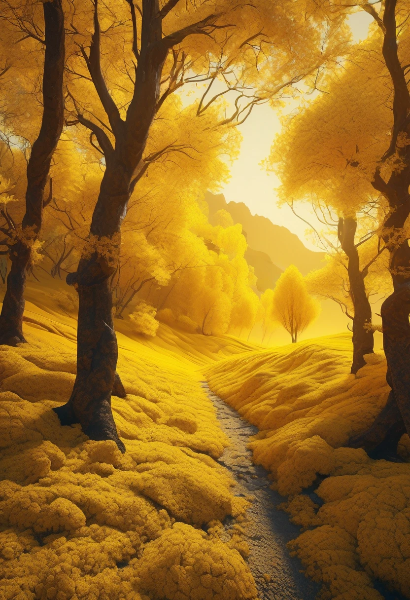 yellow aesthetic landscape, 8k, masterpiece,