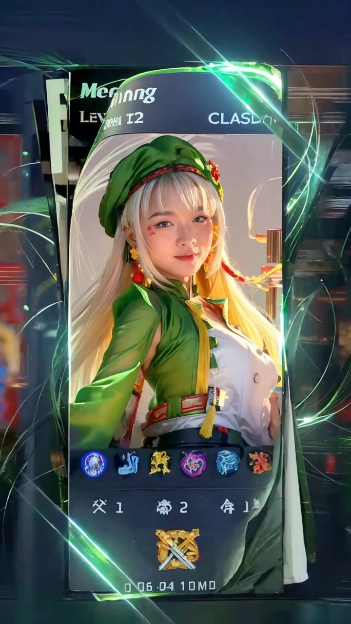 vibrant colors, female, masterpiece, sharp focus, best quality, depth of field, cinematic lighting, white hair, red eyes, braid, dress, long hair, red eyes, tattoo, earrings, jewelry, black dress, hair ornament, bangs, chinese clothes, breasts, china dress, sleeveless, 