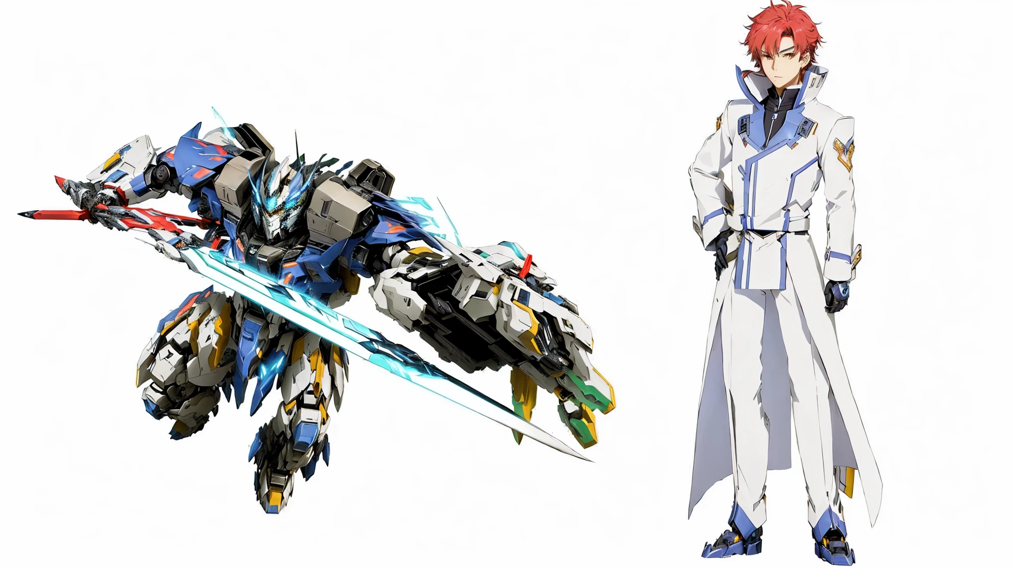 anime characters are standing next to each other with swords, modern mecha anime, cool mecha style, mecha anime, from transformers, greek god in mecha style, zoids art, anime art vehicle concept art, anime robots, an anime large mecha robot, anime robotic mixed with organic, giant anime mecha, ferra white mecha, anime mech armor