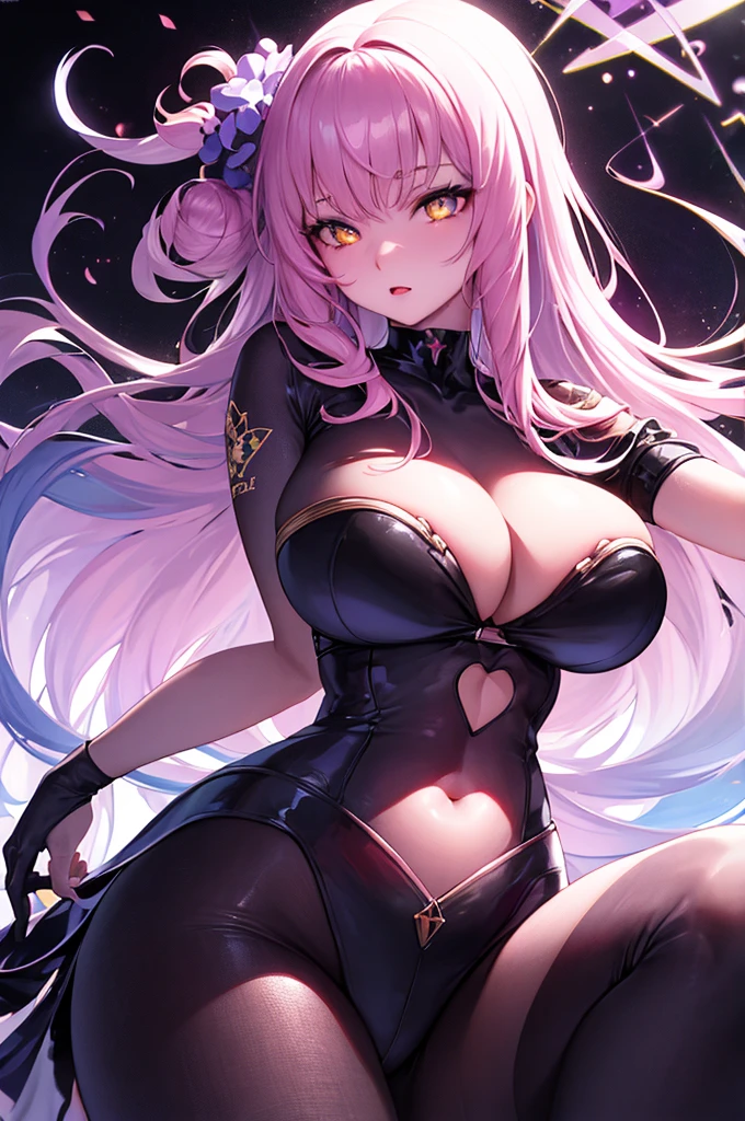 (Highest quality, 16K, 8K, High resolution, masterpiece:1.1), Very detailed, (Realistic, photoRealistic, photo-Realistic:1.3), expressive aesthetics, , Brightly colored humanoid, Psychedelic Art,  art style, Sharp details, abstract pattern, , , ,  Background, , , Fractal Art, Multicolored neon lights, A unique and trippy perspective, landscape, Hallucinations, a mind-changing experience, Motion Blur, Fluid movement, Synthesizer Sounds, Realistic fur rendering, Rich and vibrant color palette, , Mysterious glow, high contrast lighting, , Both eyes are the same size, One Girl, alone, Big Breasts, shiny skin, , , , , , , , Red cheeks, Shiny rosy lips, Sexy posture, Dynamic pose,Lens flare, ，Chest compressions, , , , , black pantyhose, , rolling eyes, , perky breasts, , , mika_bluearchive, , , blank eyes, drunken eyes, 