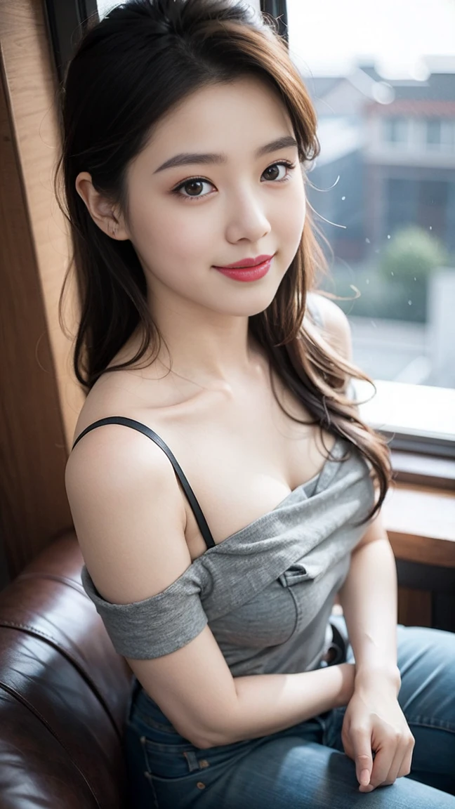 best quality, masterpiece, beautiful and aesthetic, 16K, (HDR:1.4), high contrast, bokeh:1.2, lens flare, (vibrant color:1.4), (muted colors, dim colors, soothing tones:0), cinematic lighting, ambient lighting, sidelighting, Exquisite details and textures, cinematic shot, Warm tone, (Bright and intense:1.2), wide shot, by playai, ultra realistic illustration, siena natural ratio, anime style, a picture from a high angle, a view from above, long Straight black hair with blunt bangs, (a charming smile:1), Gray bracelet, a oversized off-shoulder pink an oversized T-shirt, jeans, playing Gibson bass guitar, a  instagram Hot Swiss model, with a tattoo, oversized clevage,  Broken Glass effect, no background, stunning, something that even doesn't exist, mythical being, energy, molecular, textures, iridescent and luminescent scales, breathtaking beauty, pure perfection, divine presence, unforgettable, impressive, breathtaking beauty, Volumetric light, auras, rays, vivid colors reflects.
