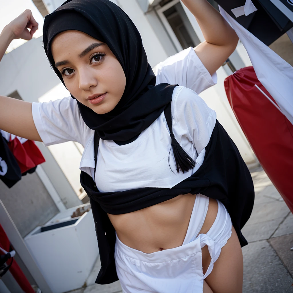 Graduation cartoon girl wearing hijab