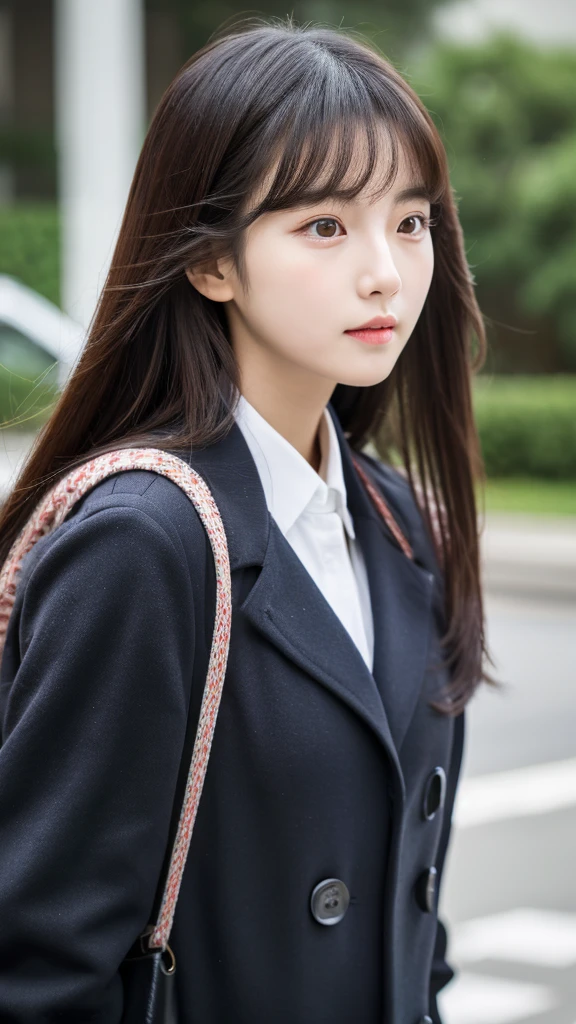 Korean girl with big facing forward