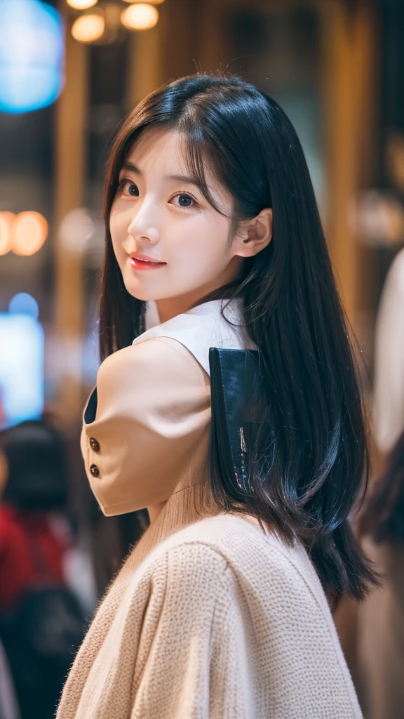 Korean girl with big facing forward
