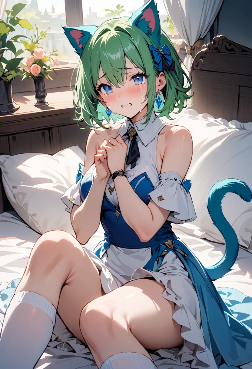 ((POV, sitting on sofa, spreading legs, panties, skirt lift, cameltoe, )), (((sinon, Wedding dress. ))),