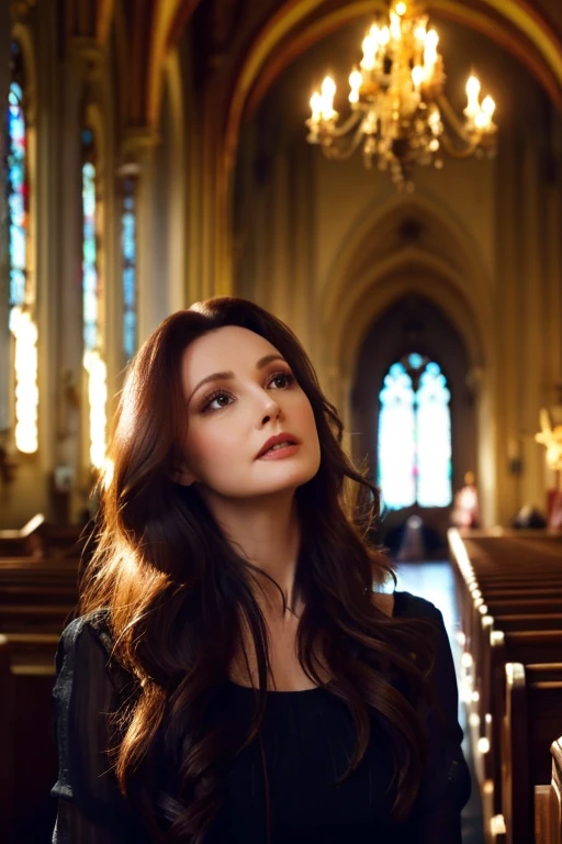 Sarah Brightman singing in the church.