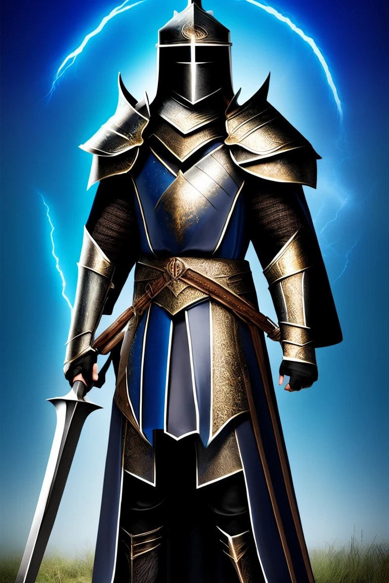 Thunder knight magician in armor