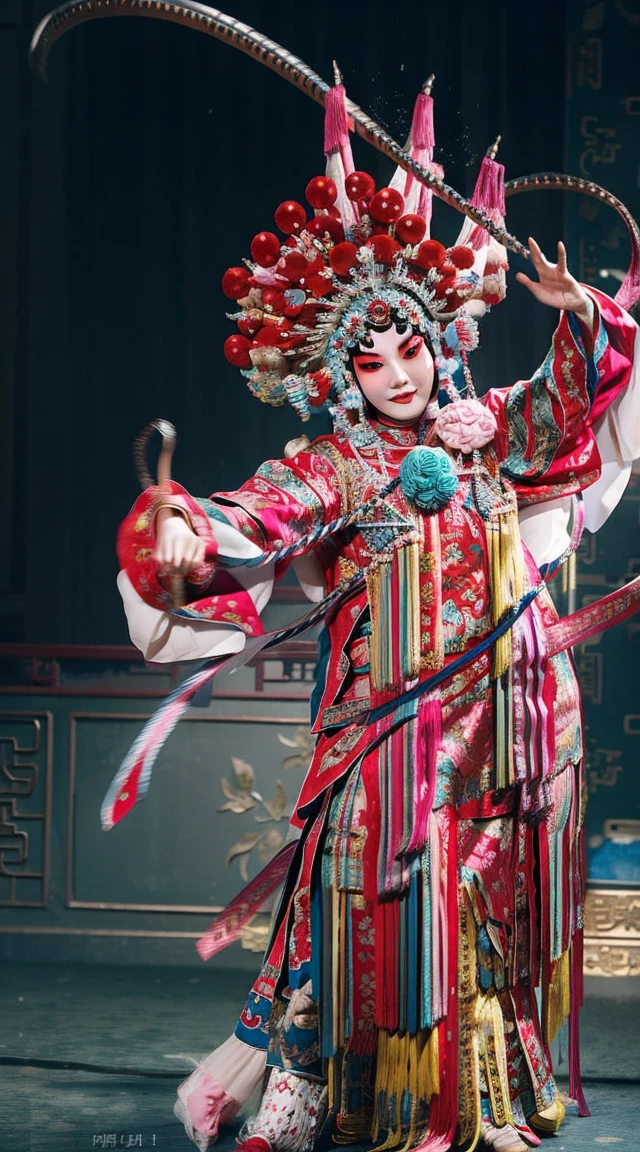 masterpiece, best quality, masterpiece, best quality, 1 Girl,  Peking Opera,Qibi