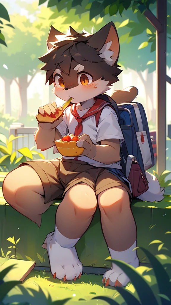 author:jrjresq, author:Kirito, mammal, furry, male, alone,school, eating