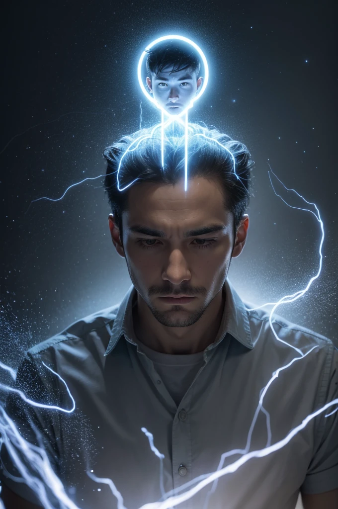 A photograph of a man being activated