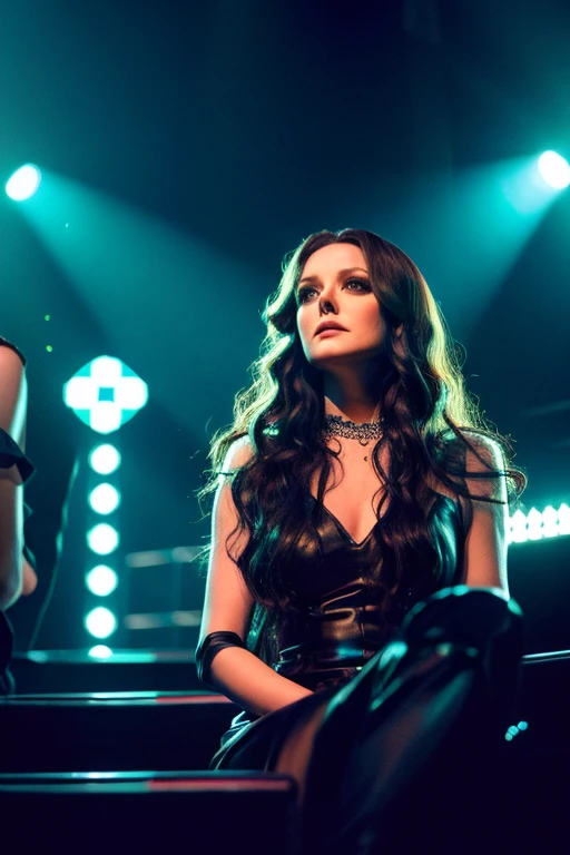 Sarah Brightman waiting offstage for her cue.