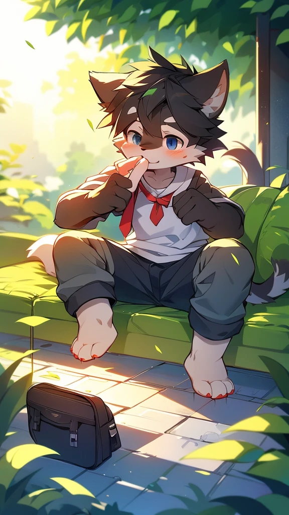 author:jrjresq, author:Kirito, mammal, furry, male, alone,school, giving a kiss