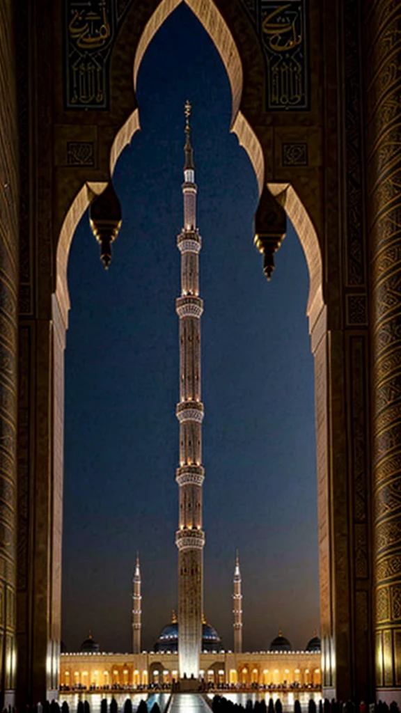 A photo that captures a miracle in Muslim history, perhaps with images such as light emanating from the Grand Mosque or the Kaaba, creating an aura of majesty and blessing that surrounds the moment..very real, high resolution, 8k resolution, intricate detail