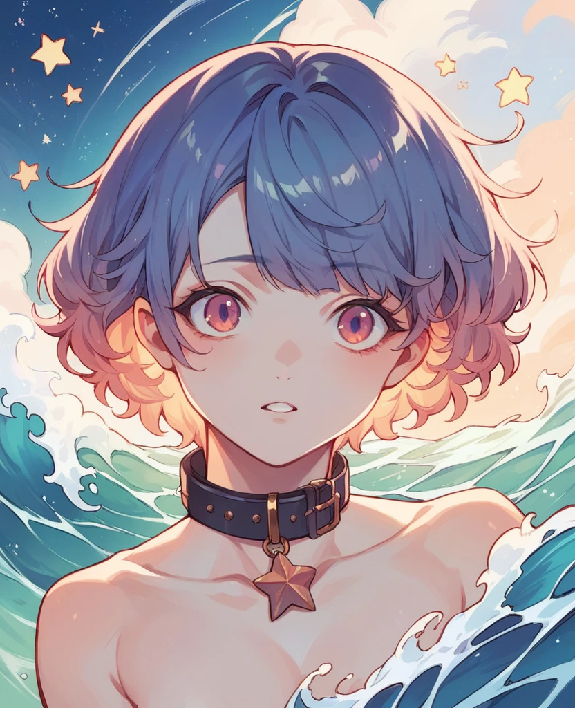 Lovely,hairy,Fu Rui,Eyes of the stars,collar,Wave