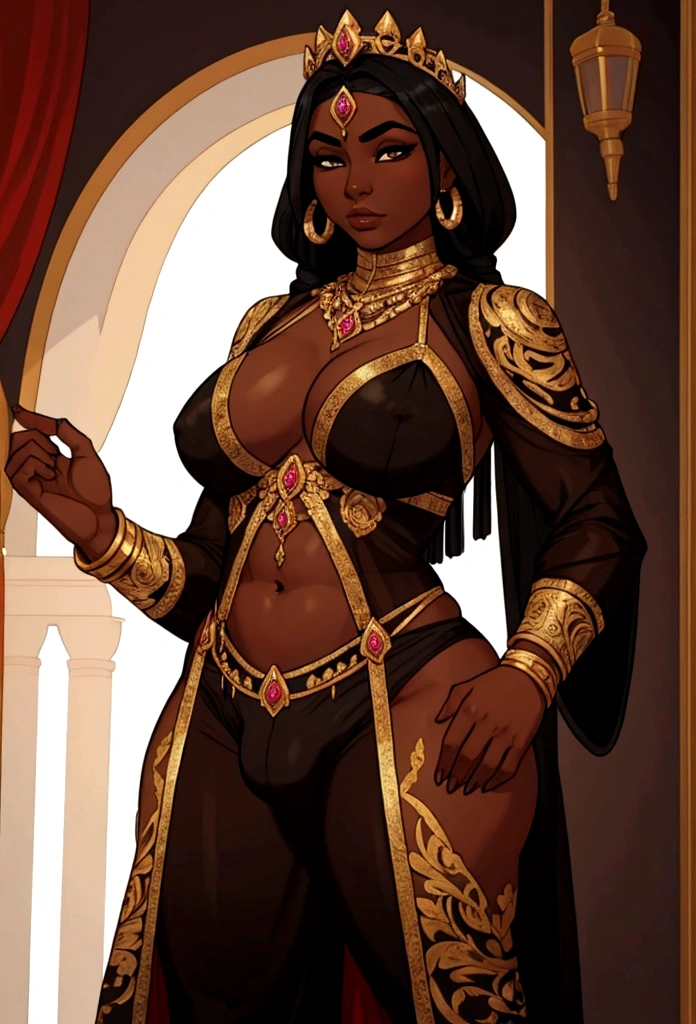 dark skin queen woman ppenis bulge futa