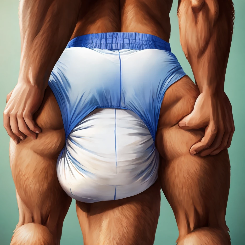 Furry wearing wet pull-ups diaper