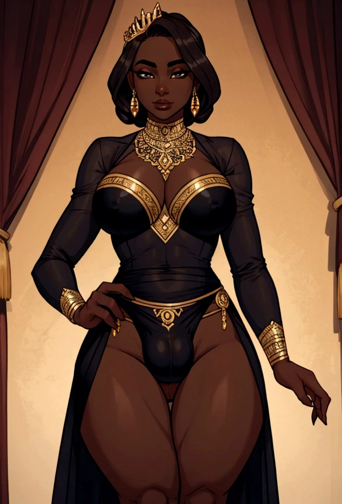 dark skin queen woman ppenis bulge futa