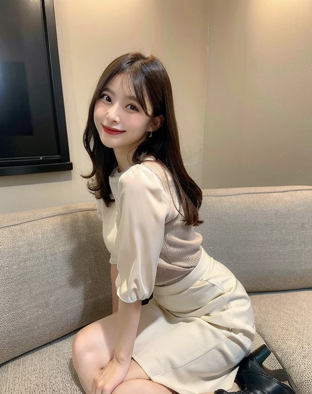 18-year-old waitress in silver miniskirt