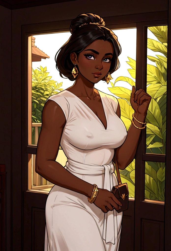 dark skin woman ready for date