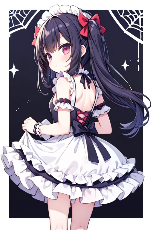 Girl, {Loli}, frilly dress, spider legs sticking out from her back