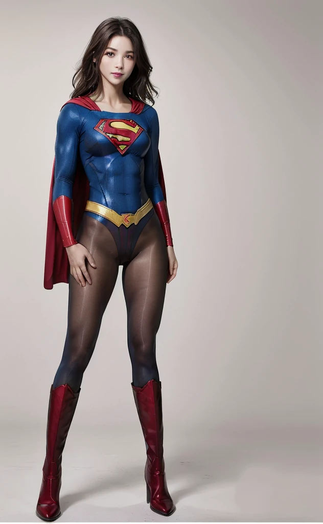 No background、(((Beautiful legs in black tights.)))、(((Legally express the beauty of your smile)))、((((Make the most of your original images)))、(((Body-hugging Supergirl costume)))、(((Supergirl Costume)))、(((Beautiful Hair)))、(((suffering)))、(((Please wear black tights....、Wear red boots)))、((Best image quality、8K))、((Highest quality、8K、masterpiece:1.3))、(((Preserve background )))、Sharp focus:1.2、Beautiful woman with perfect figure:1.4、Slim Abs:1.2、Wet body:1.5、Highly detailed face and skin texture、8K