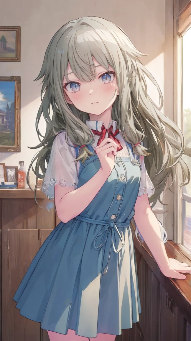 (masterpiece, 最high quality:1.6),Best image quality、最high quality、Perfect lighting,masterpiece、Best image quality、最high quality、Lori、Girl、 Cute pose, masterpiece, Anime art style, Cute moves、Most detailed, high quality、Shiny Hair、Very fine and beautiful bright eyes、nose blush、Very detailed, clear and beautiful face, Awards, (((Anatomically correct))、Cowboy Shot