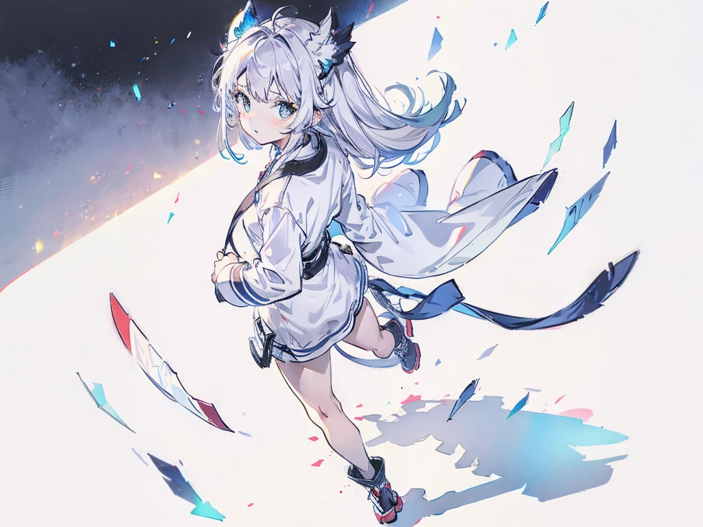 girl, fullbody, white background