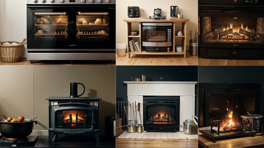 Montage of various applications: smartphone use, electric stove cooking, radio playing music