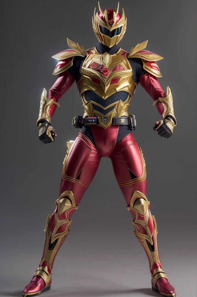 High definition image quality, 8k photo, (intricate details: 1.2), cinematic lighting, there is a man in a red and gold costume holding a sword, tokusatsu, the red ninja, kamen rider character, fujin, mk ninja, power ranger, toei, the seventh secret power ranger, kamen rider, inspired by Yasutomo Oka, ninja, hidetaka tenjin, inspired by Ryūsei Kishida, , , , , --q1, DSLR --v6 --s2