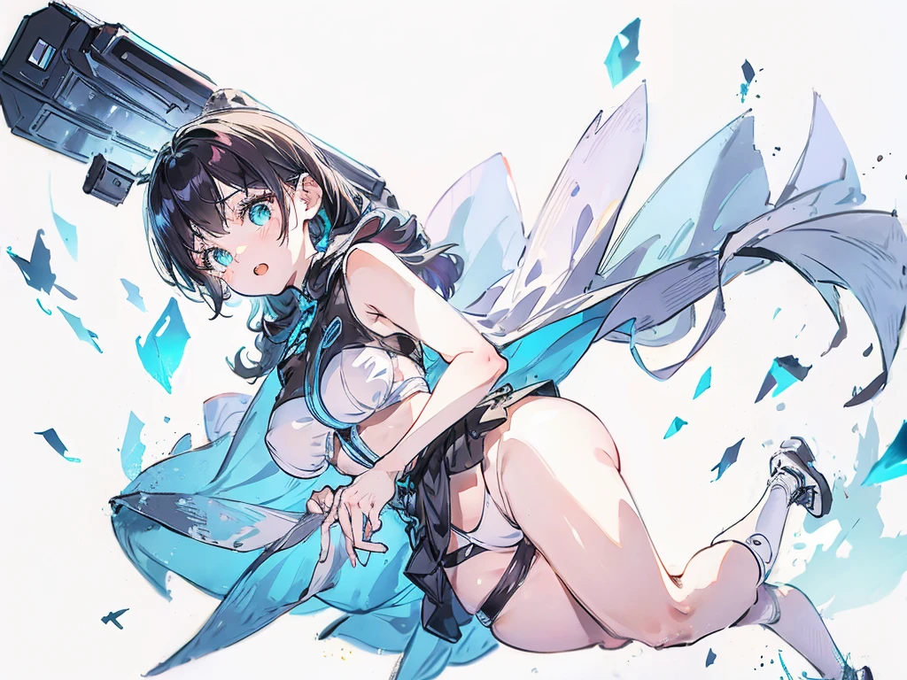 girl, front, fullbody, white background