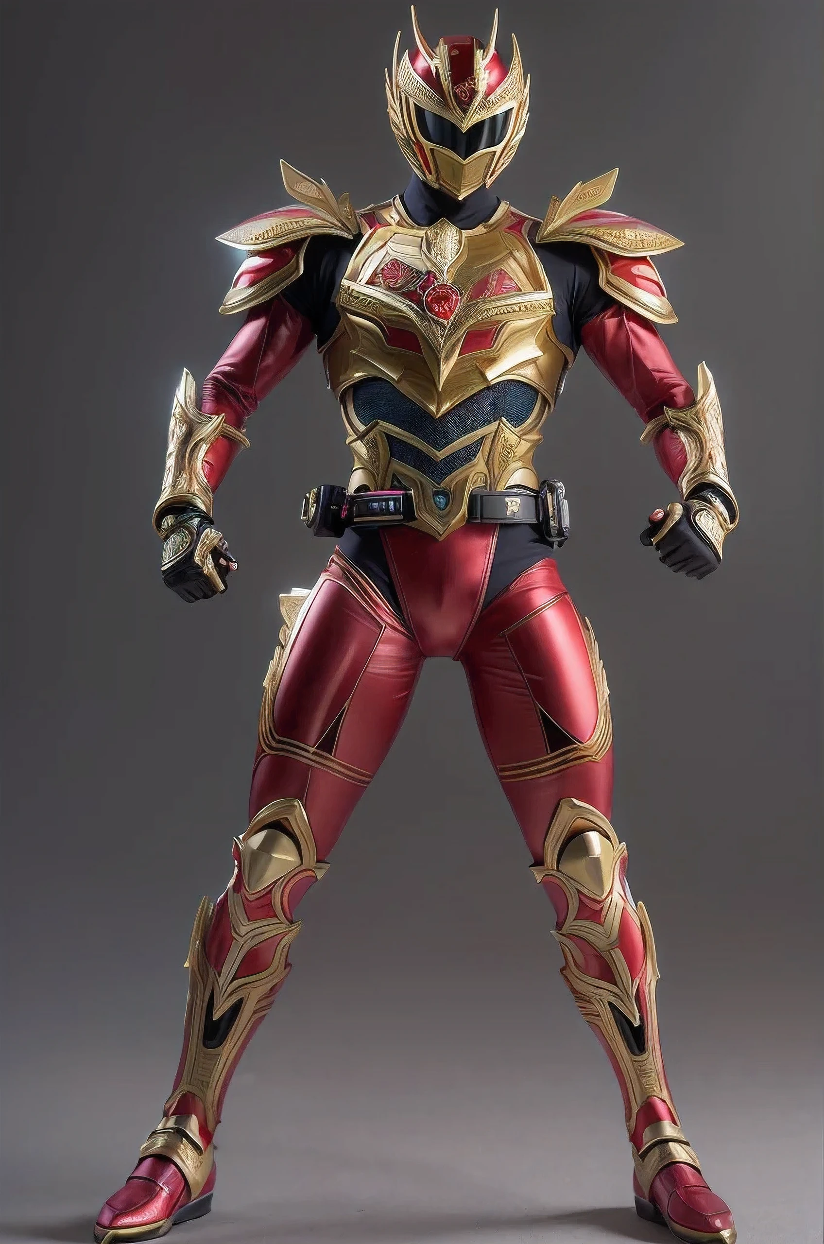 High definition image quality, 8k photo, (intricate details: 1.2), cinematic lighting, there is a man in a red and gold costume holding a sword, tokusatsu, the red ninja, kamen rider character, fujin, mk ninja, power ranger, toei, the seventh secret power ranger, kamen rider, inspired by Yasutomo Oka, ninja, hidetaka tenjin, inspired by Ryūsei Kishida, , , , , --q1, DSLR --v6 --s2