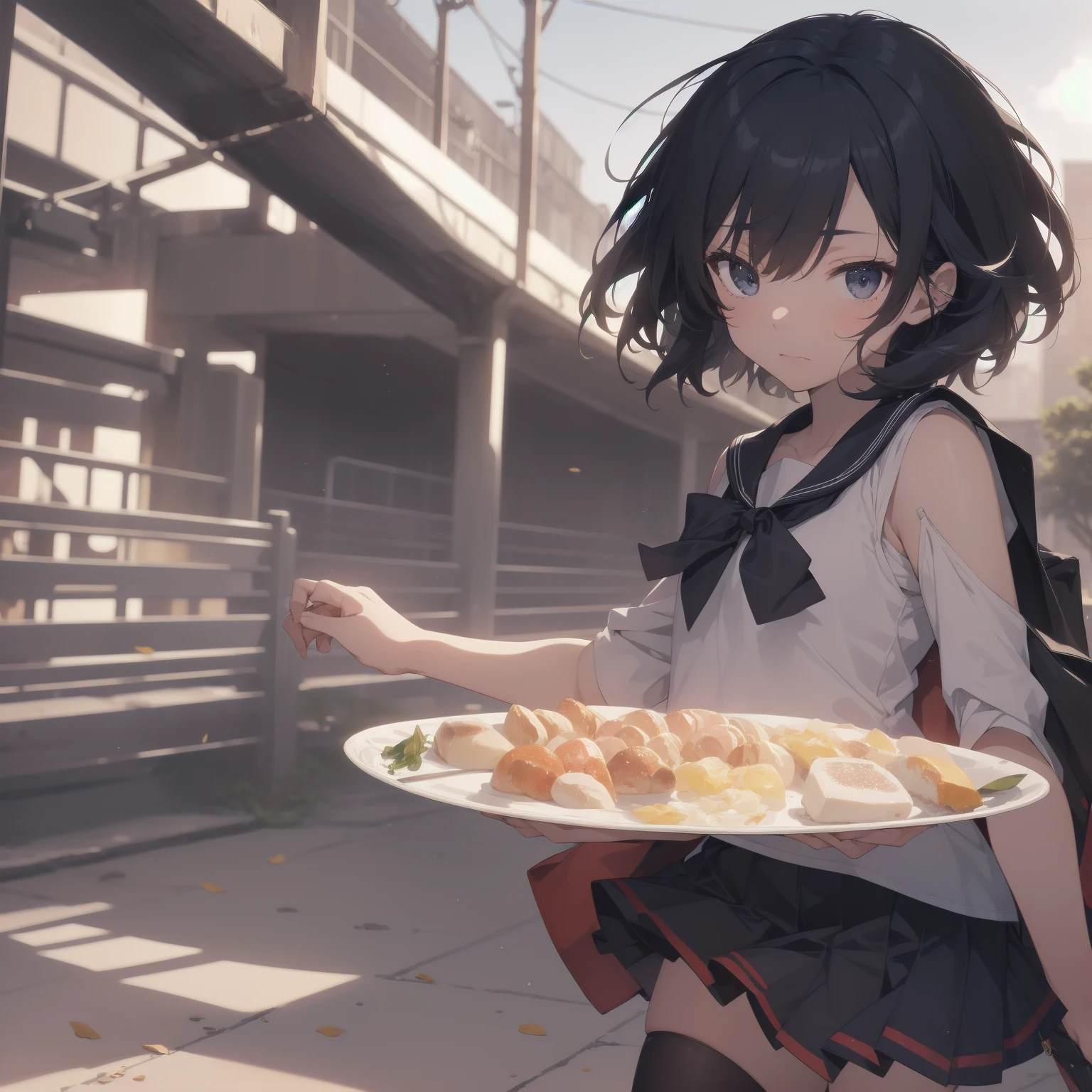 ultra-absurdres-Top quality by artist God, ultra-detailed, high resolution, anime moe artstyle, best anime 8k konachan wallpaper, pixiv contest winner, pool:2810, perfect anatomy,break, 1girl, (Please draw a girl walking sleepily to school alone. )break,(Solo,little female, 13-year-old:1.3),Full limbs, complete fingers,a junior high school student, (very short hair), short cut, flat chest, , small butt, small black eyes, beautiful detailed eyes, well-proportioned iris and pupils, expressive eyes, highres detailed hair, soft expression, salor school_uniform, sailor collar, serahuku, bow, pleated skirt,(Detailed Lighting), (Detailed background), in the School commute route. break,super detailed skin, Best cinematic lighting powered by famous artist, 8k,beauty illustration,photoshop_(medium),very aesthetic,break,((artist:wa_(genryusui) )), artist:clamp ,artist:carnelian ,artist:kantoku ,