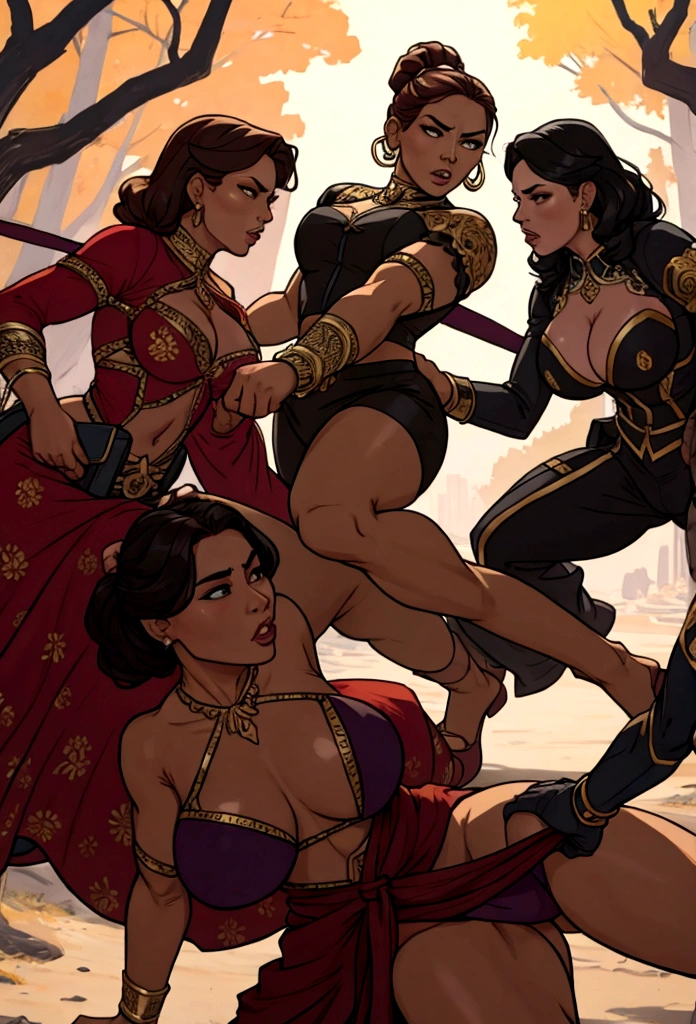 woman group fight