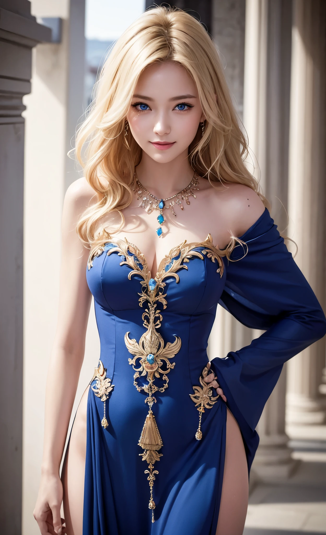 Full body photo、Front view、Masquerade、Wear a mask around your eyes、大人のwoman、Glowing Skin, (Detailed face),tattoo, jewelry, , night, blonde, Wavy Hair, beautiful soldier, attractive appearance, smile, Perfect Style, Perfect balance, Fine skin, Best image quality、Fine-grained image quality、beautiful、 woman,woman Italian, Italian, smile、blue eyes、jewelry, blue eyes, Realistic, High resolution, Soft Light,Hip Up, Glowing Skin, (Detailed face),tattoo,Shrapnel