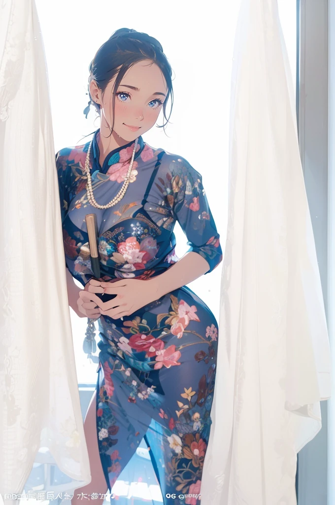 (masterpiece), (best quality), (ultra-detailed), (best illustration), (best shadow), (absurdres), Female, 25 years old, shy, nsfw, steam, sweat, light smile, 